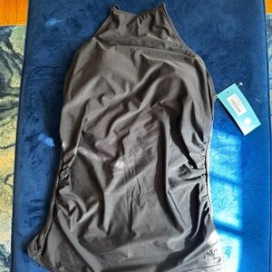 Black High-Neck Strappy Tankini - L NWT